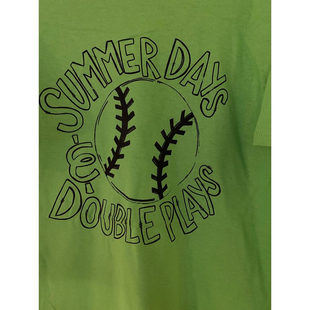Summer Days Double Plays Baseball Softball Tee T-Shirt Sz XL